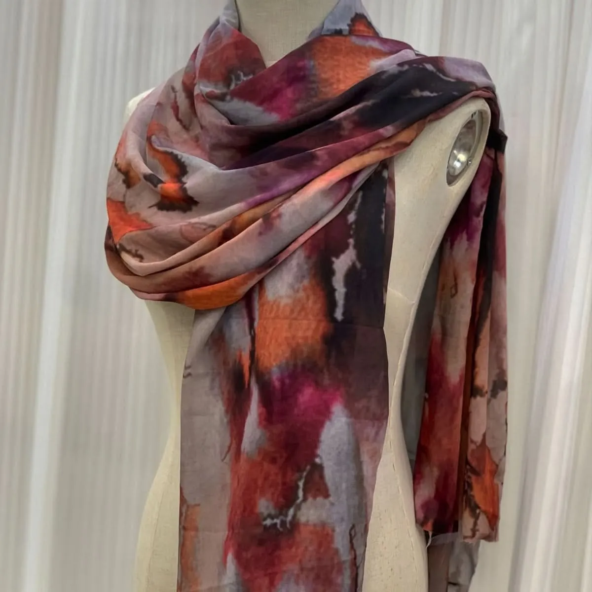 1 pc. Polyester Watercolor Print Fashion Scarf – Funky Style