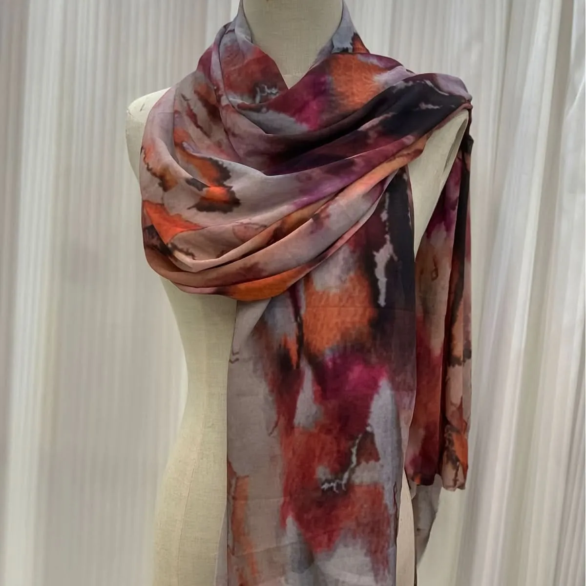 1 pc. Polyester Watercolor Print Fashion Scarf – Funky Style