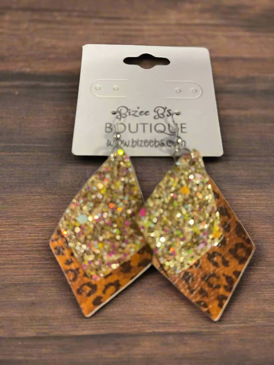 2 Layered Leopard Earrings