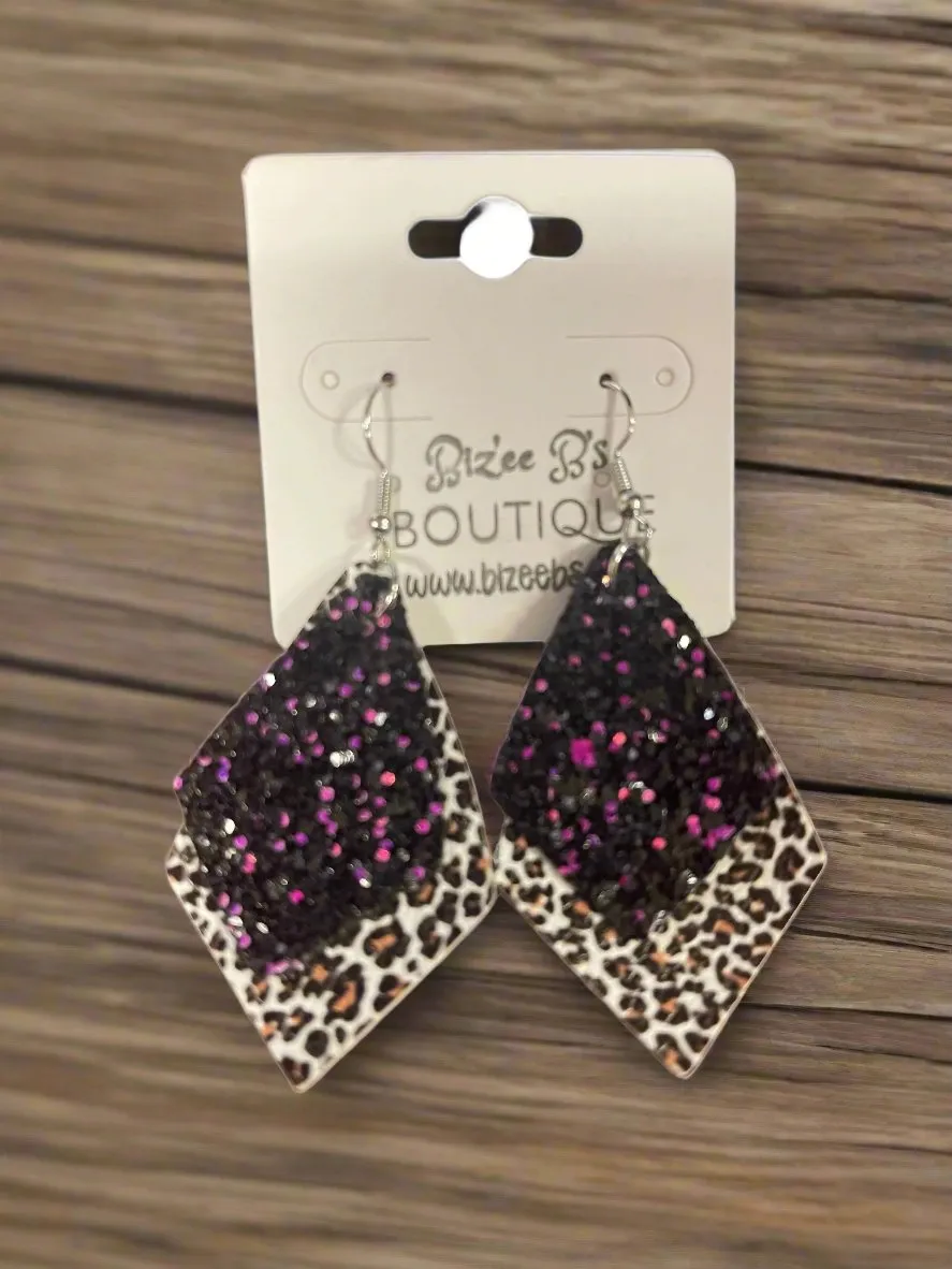 2 Layered Leopard Earrings