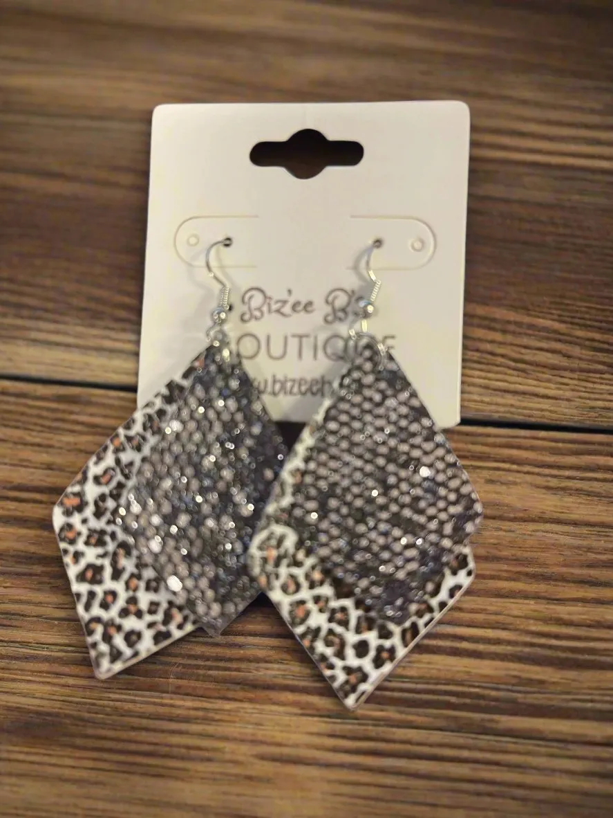 2 Layered Leopard Earrings
