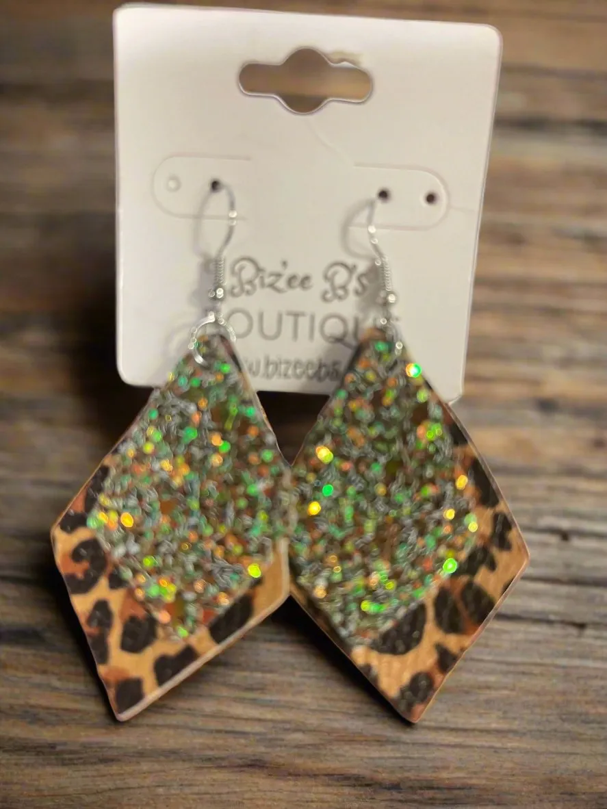 2 Layered Leopard Earrings