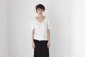 90s Stretch Knit V Neck Short Sleeve Top