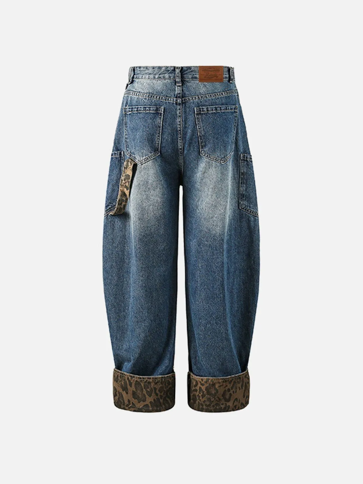 Aelfric Eden Leopard Print Barrel Cuffed Jeans