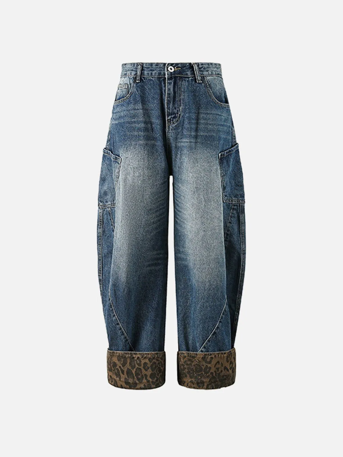 Aelfric Eden Leopard Print Barrel Cuffed Jeans