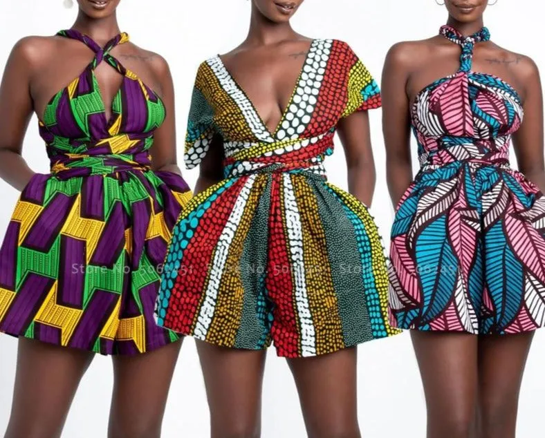 African Retro Print Jumpsuit
