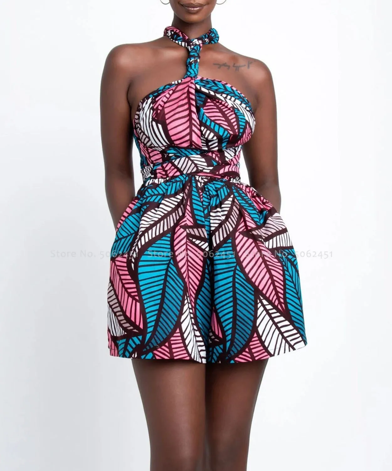 African Retro Print Jumpsuit