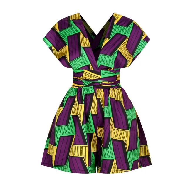 African Retro Print Jumpsuit