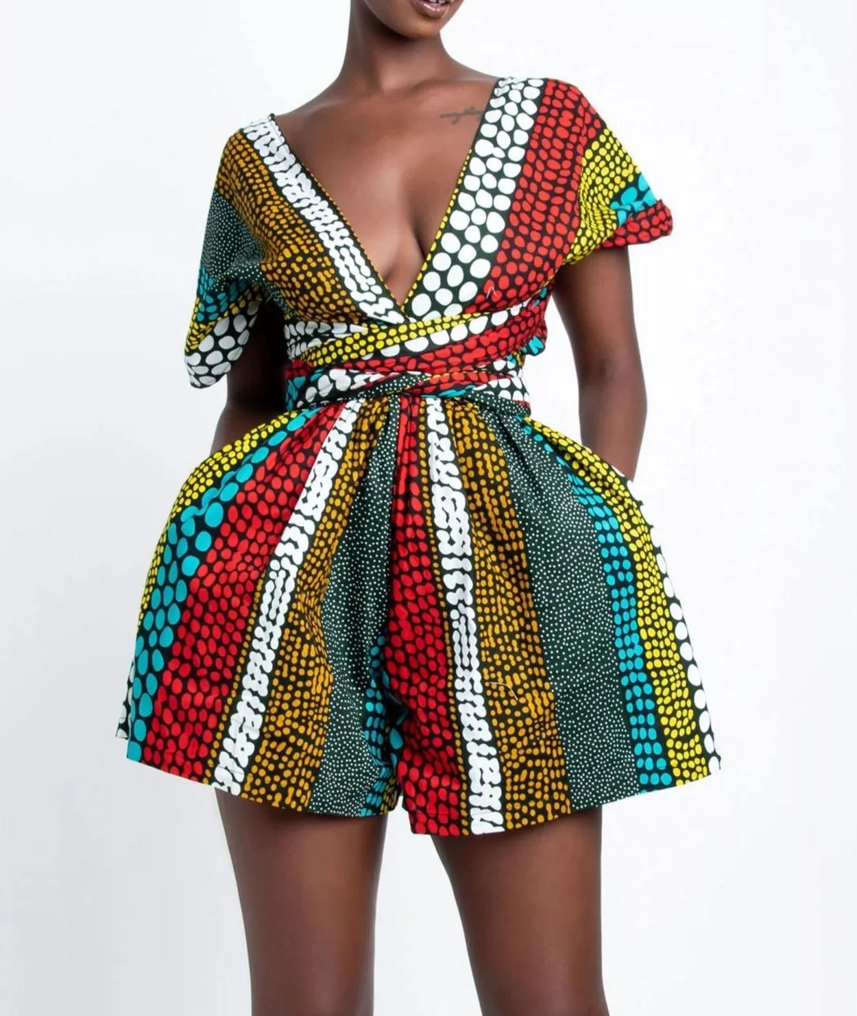 African Retro Print Jumpsuit