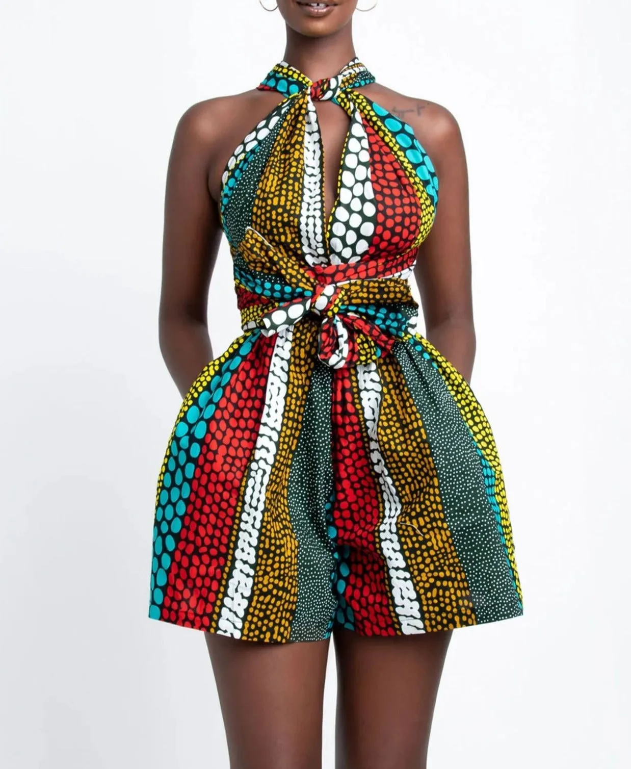 African Retro Print Jumpsuit
