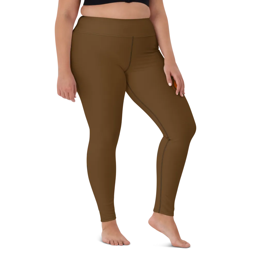 Athletic Apparatus Brown Orange logo Yoga Leggings