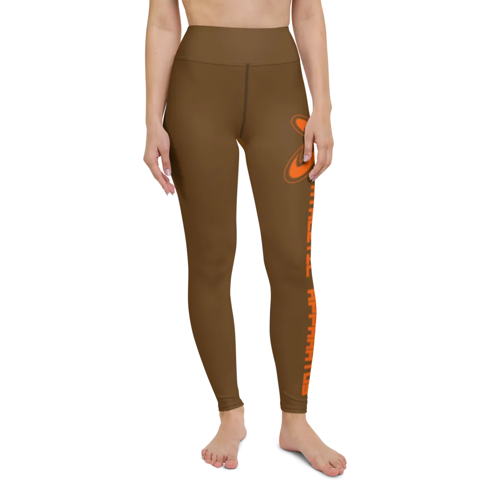 Athletic Apparatus Brown Orange logo Yoga Leggings