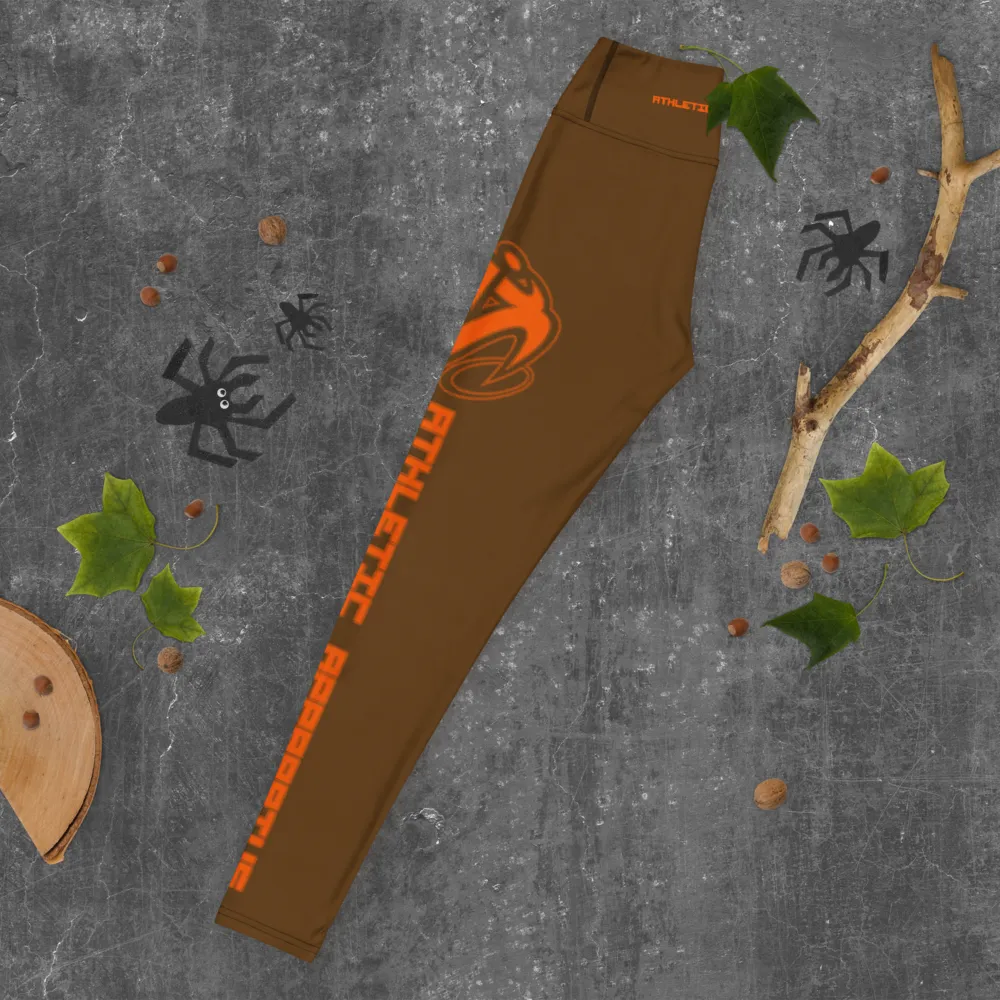 Athletic Apparatus Brown Orange logo Yoga Leggings