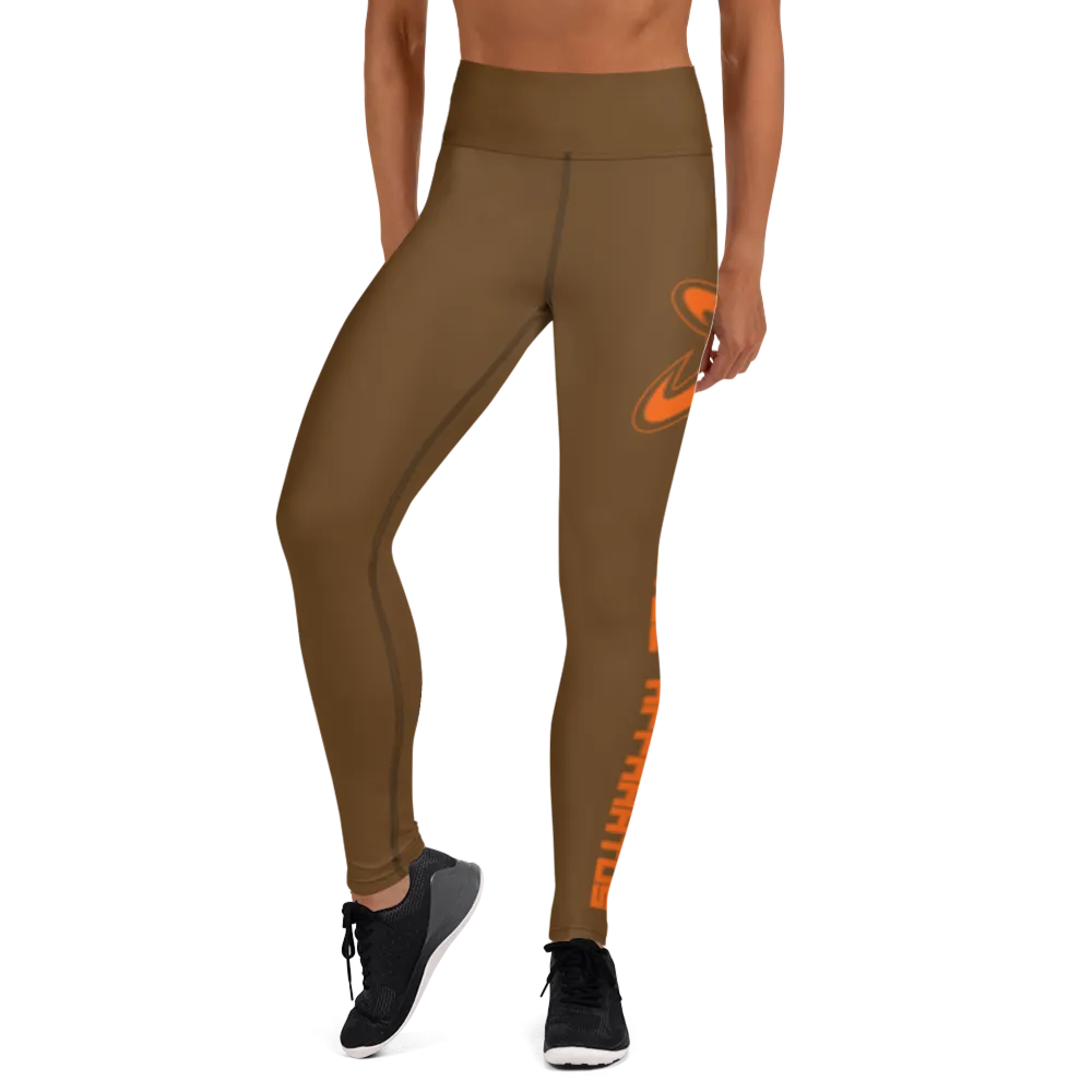 Athletic Apparatus Brown Orange logo Yoga Leggings