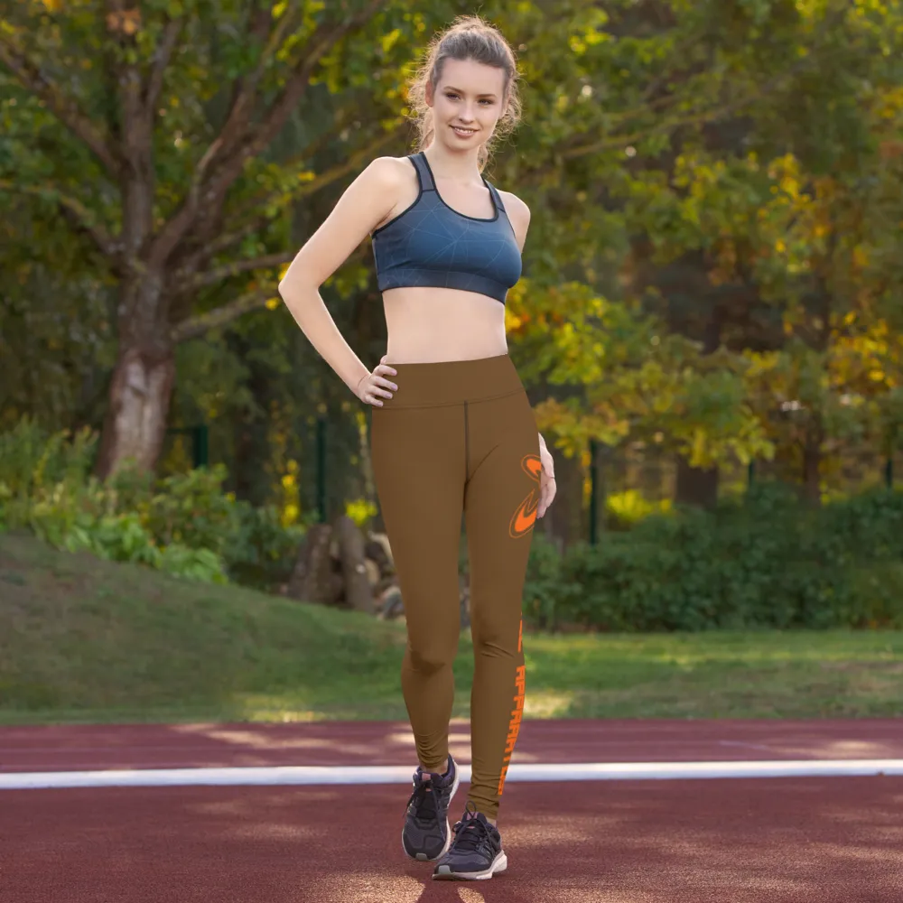 Athletic Apparatus Brown Orange logo Yoga Leggings