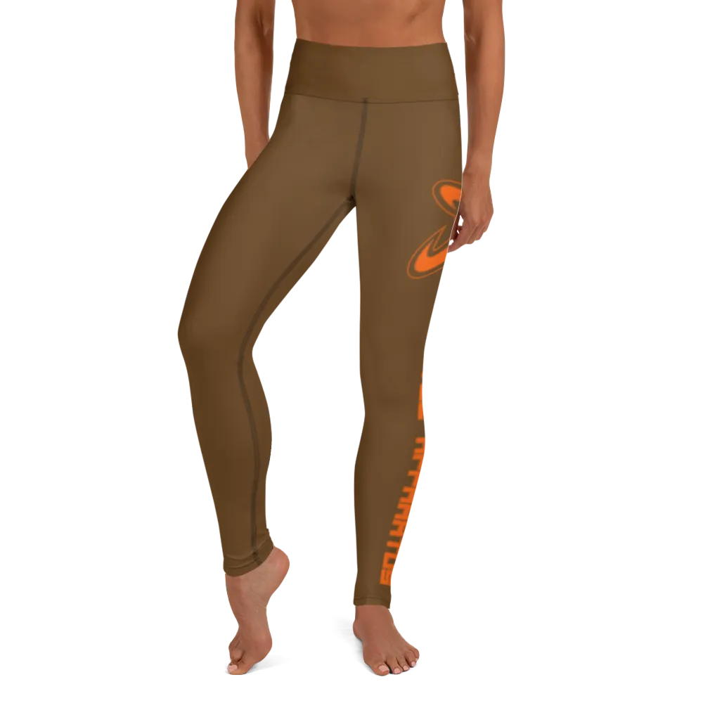 Athletic Apparatus Brown Orange logo Yoga Leggings