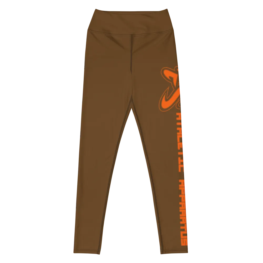 Athletic Apparatus Brown Orange logo Yoga Leggings