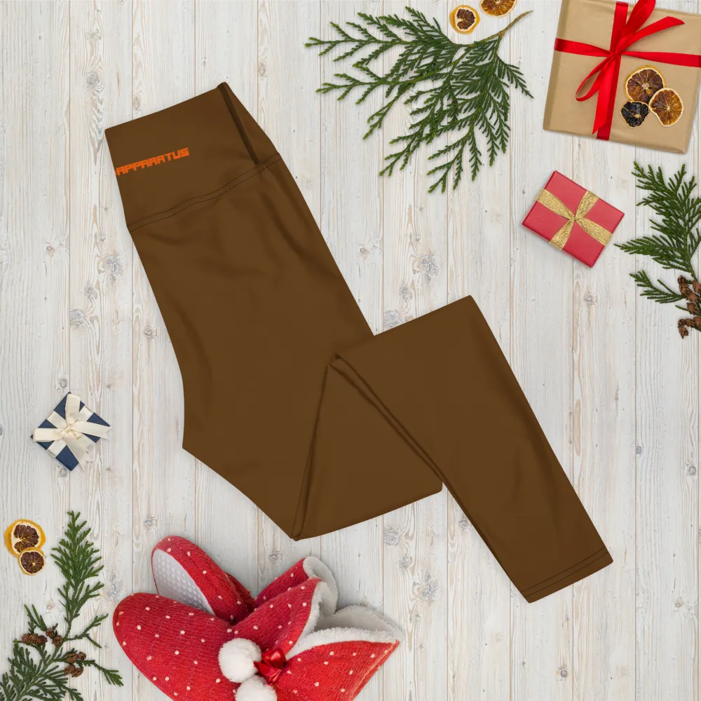 Athletic Apparatus Brown Orange logo Yoga Leggings