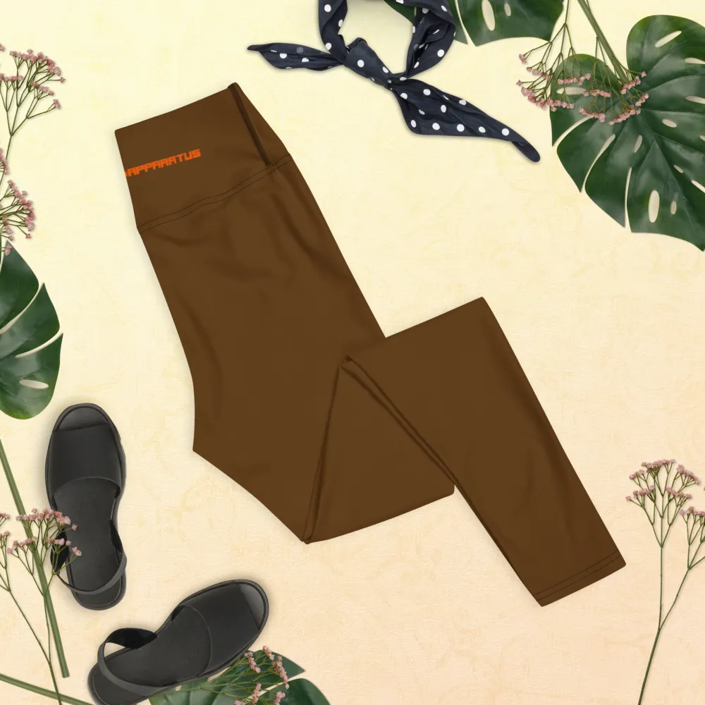Athletic Apparatus Brown Orange logo Yoga Leggings