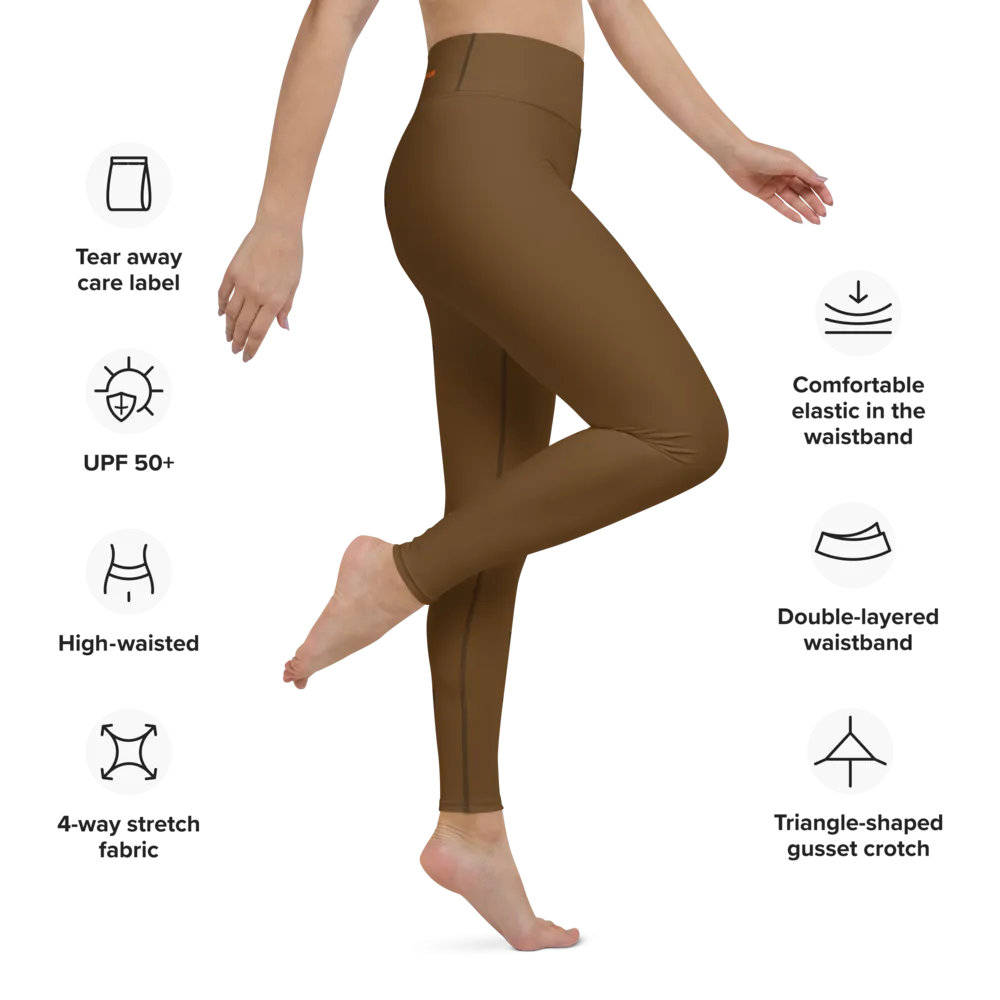 Athletic Apparatus Brown Orange logo Yoga Leggings