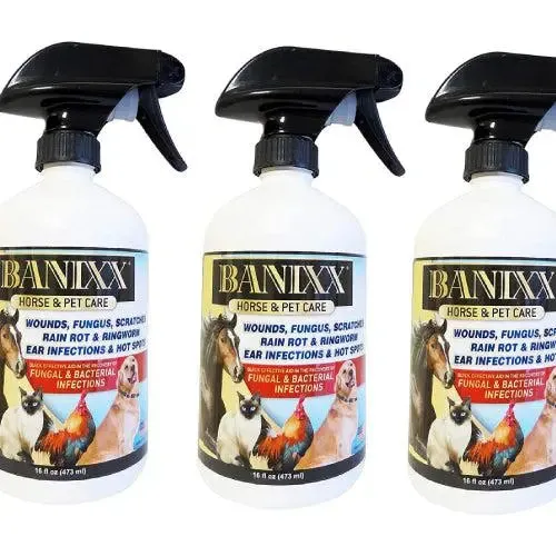 Banixx Horse & Pet Care for Bacterial and Fungal Infections Spray 16 oz. 3-Pack