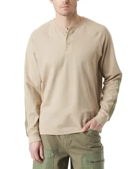 Bass Outdoor Mens Regular fit Long Sleeve Henley Shirt Large Light Brown Thermal