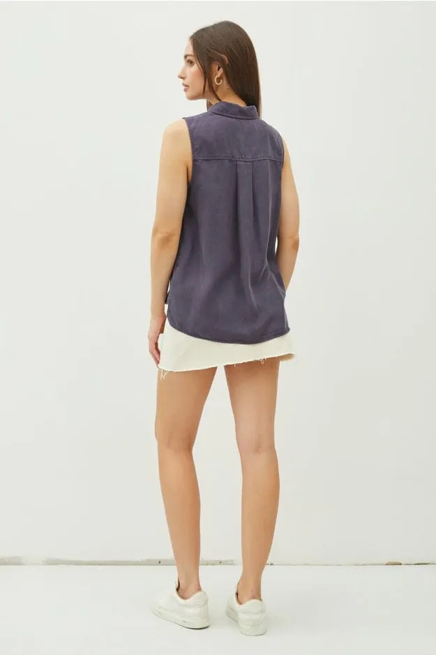 Be Cool Tencel Sleeveless Shirt