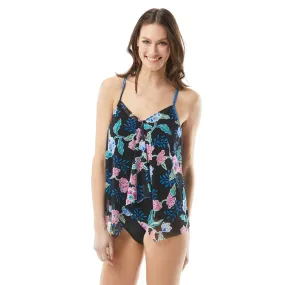 Beach House: Floral Fantasy Kerry Mesh Layer Tankini Top