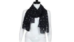 Beautiful Gold Foil Dragonfly Print Women's Scarf