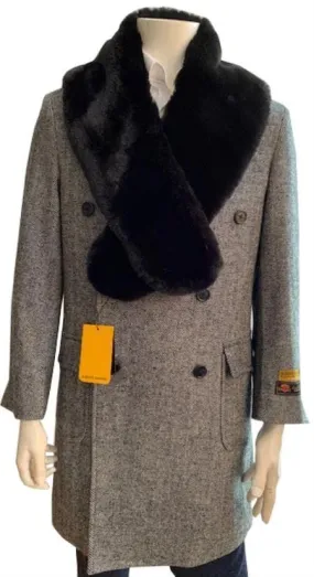 Big and Tall Peacoat - Mens Big and Tall Peacoat - Herringbone