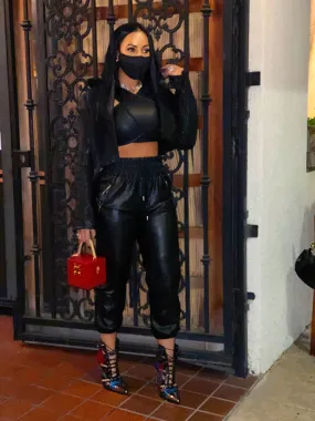 Biker Babe Leather Joggers