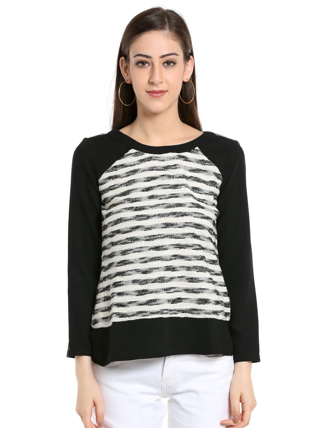 Black Printed Top
