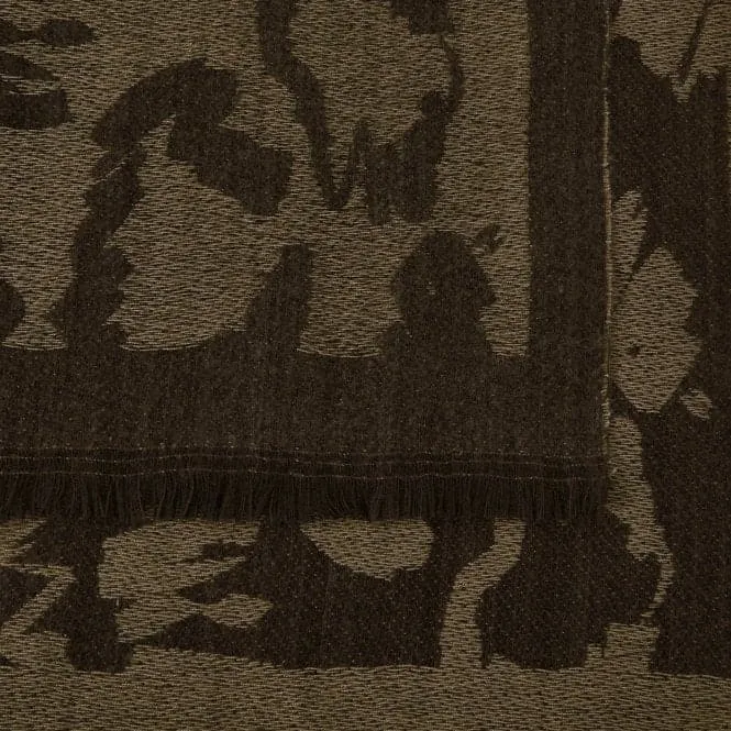 Black/Brown Leopard Printed Blanket Scarf KLS517
