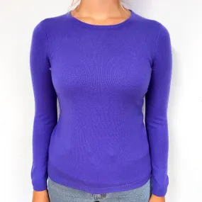 Bluebell Purple Cashmere Crew Neck Jumper Small/Petite