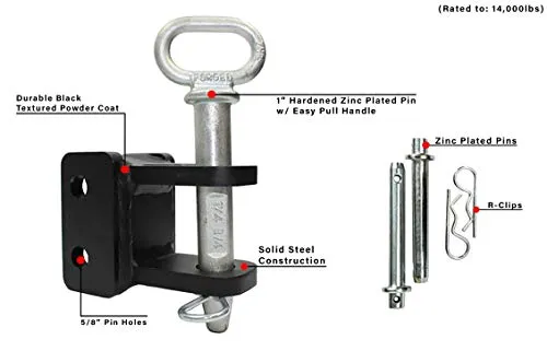 Bulletproof Medium Duty 2-Tang Clevis Attachment with 1" Pin