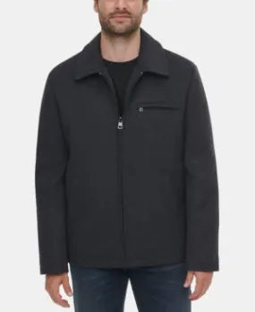 Calvin Klein Men’s Wool Hipster Jacket Coat Black Heather Small