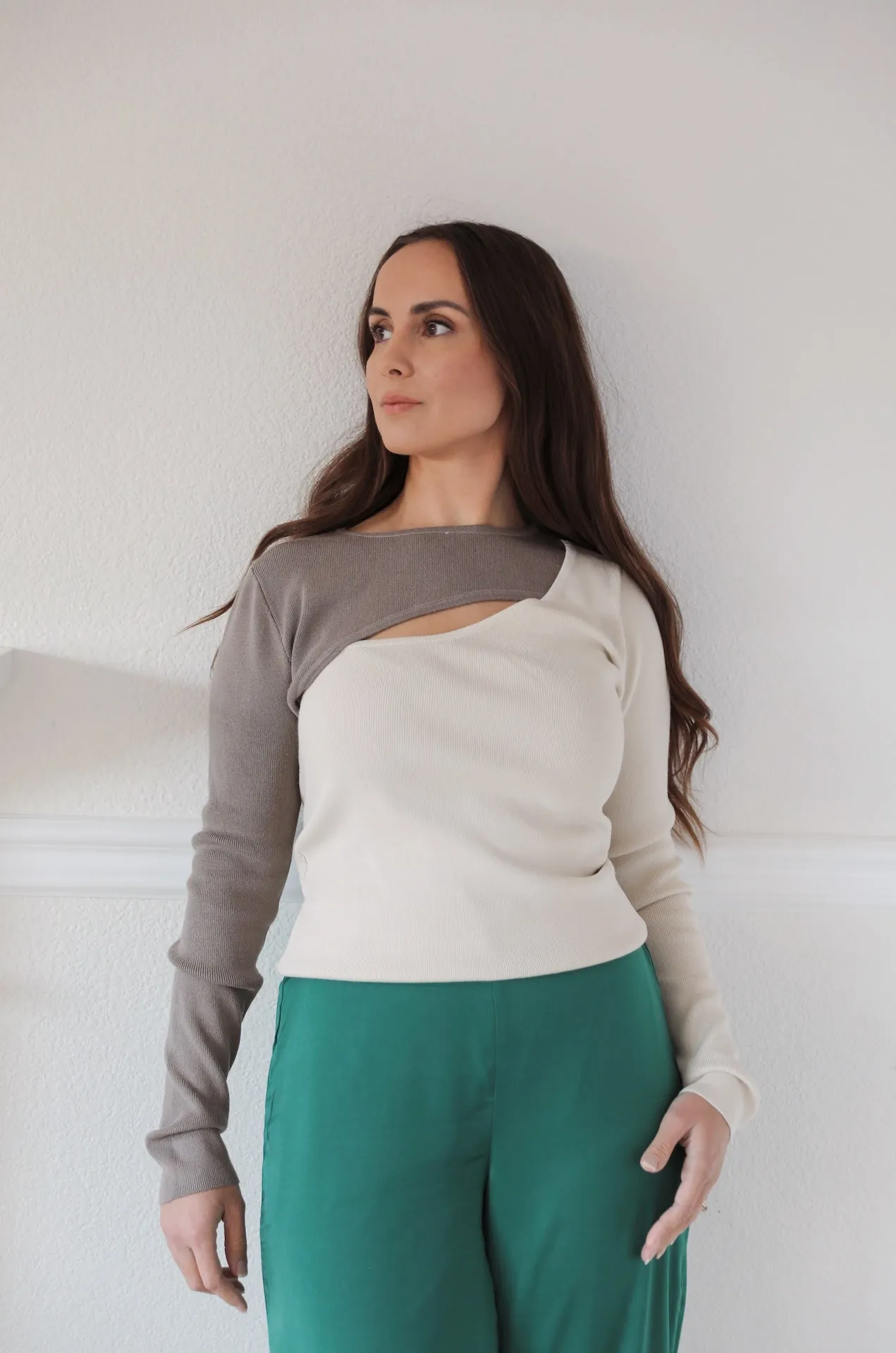 Color Block Sweater Top