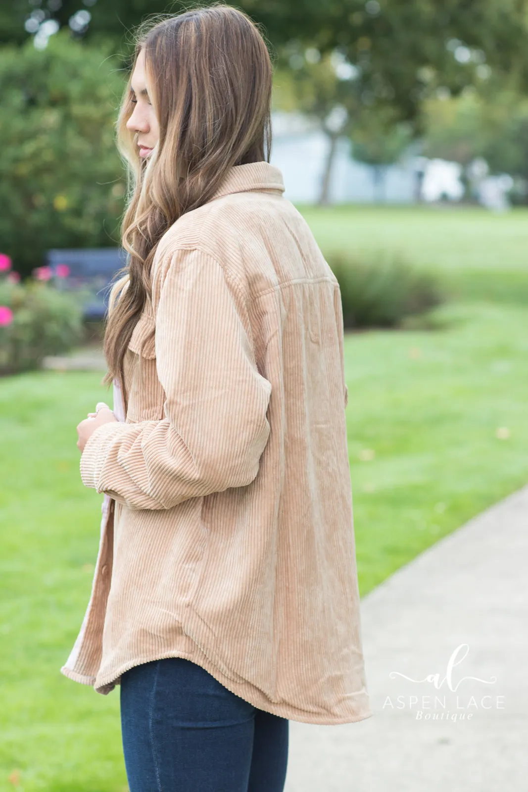 Corduroy Shacket (Camel)