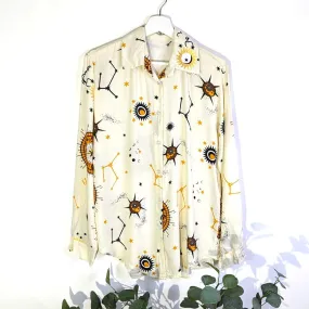 Cosmic print viscose shirt (M)
