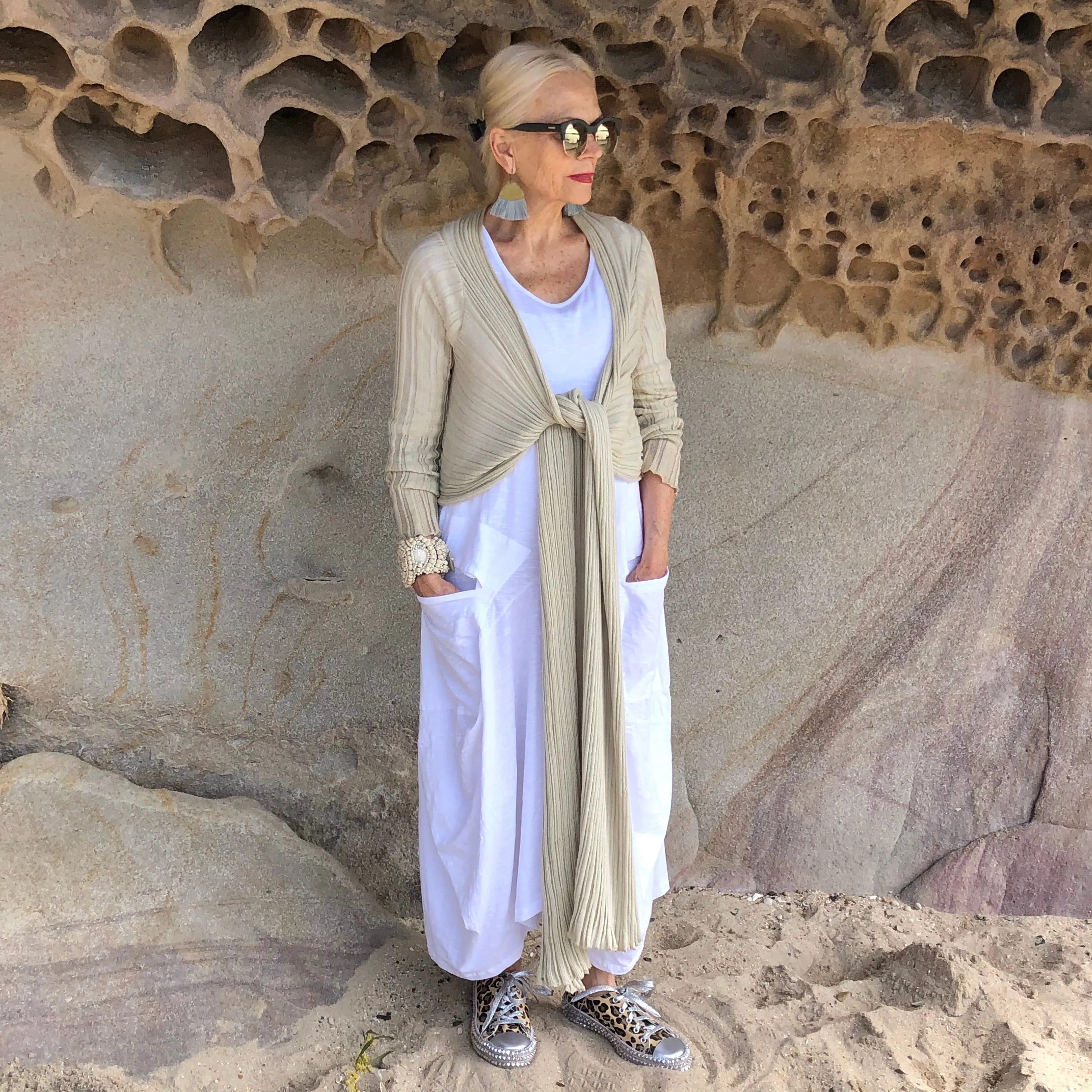 Cotton Knit Wrap Top