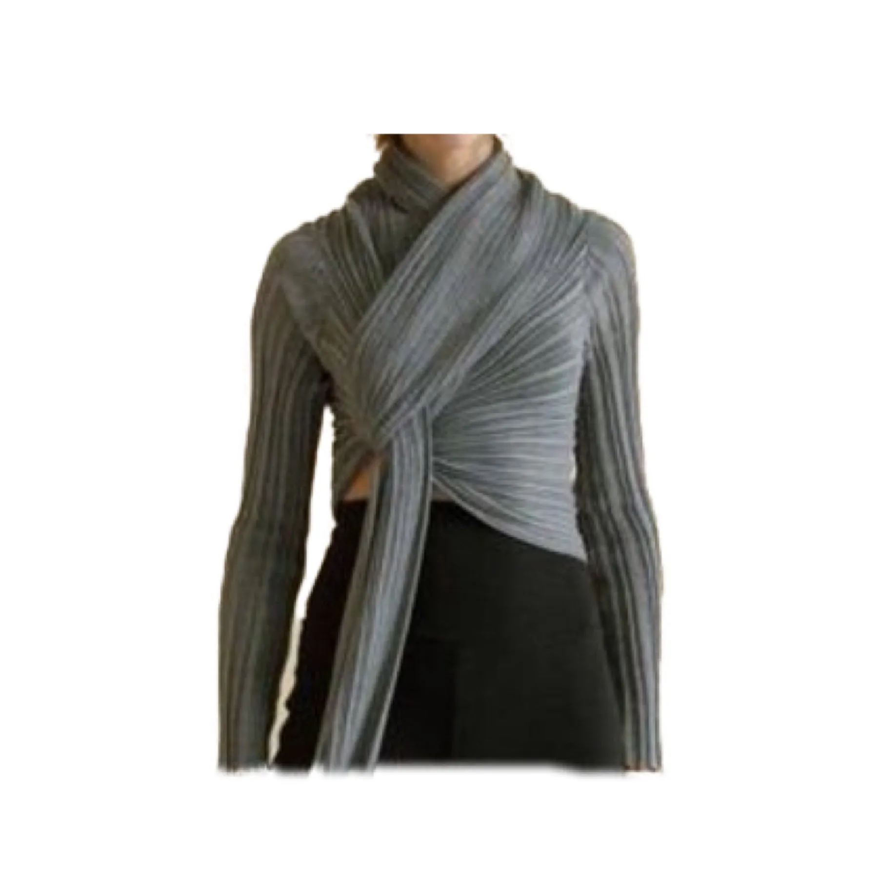 Cotton Knit Wrap Top
