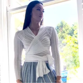 Cotton Knit Wrap Top