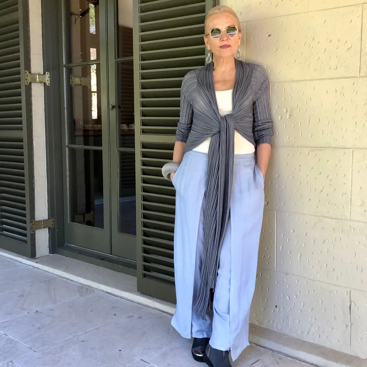 Cotton Knit Wrap Top