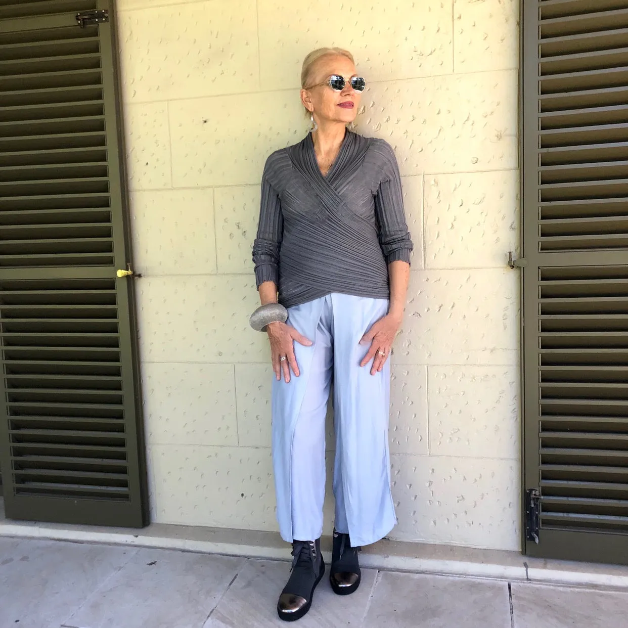 Cotton Knit Wrap Top