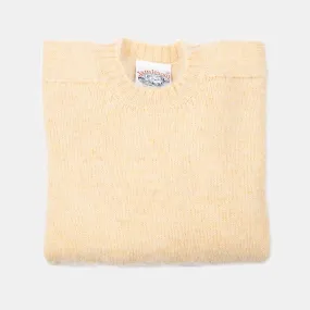 Crewneck Jumper in Brushed Shetland Wool - Burnt Yellow