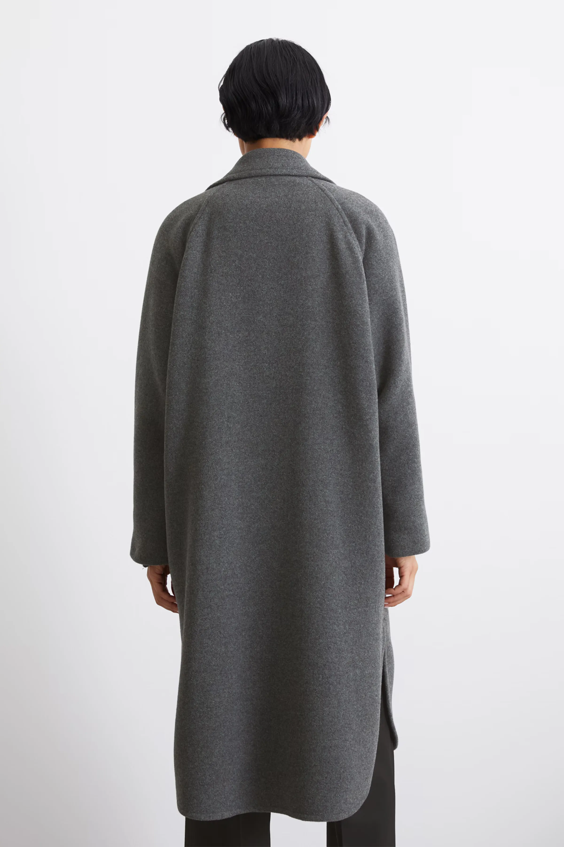 Deep Grey Wool Cape Style Coat