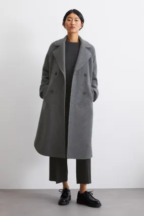 Deep Grey Wool Cape Style Coat