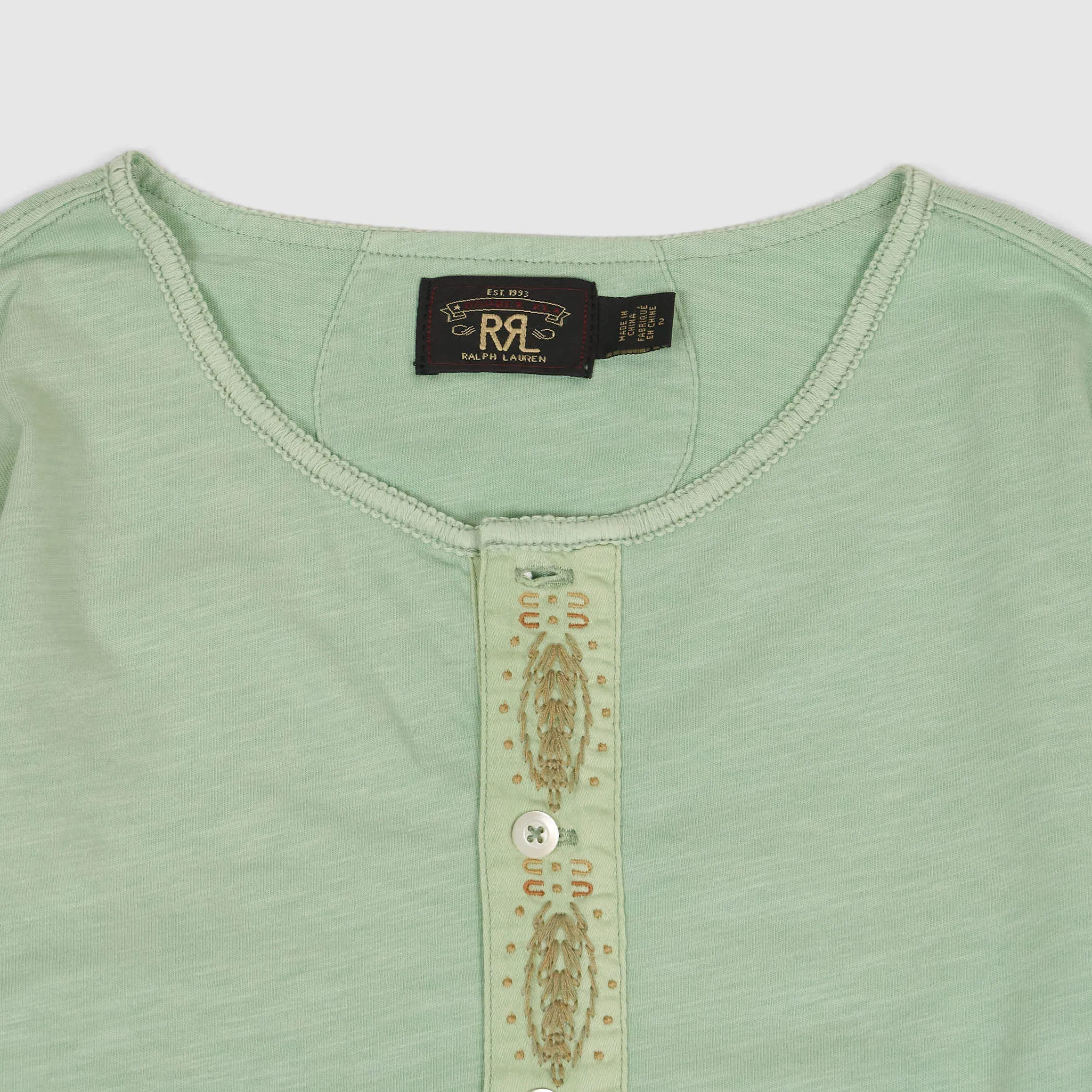 Double RL Ladies Long Sleeve Henley Shirt