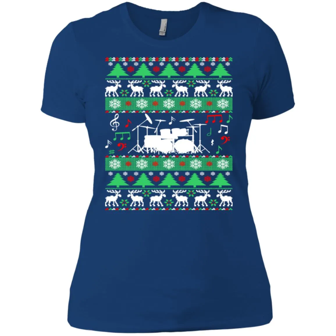 Drums Drummer Ugly Christmas Women T-Shirt