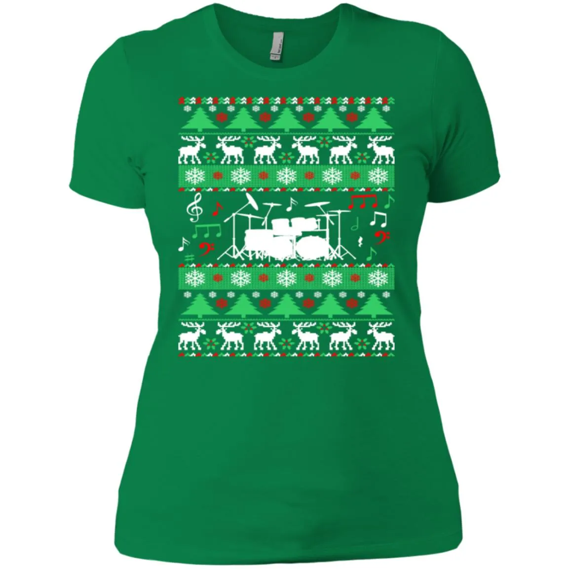 Drums Drummer Ugly Christmas Women T-Shirt